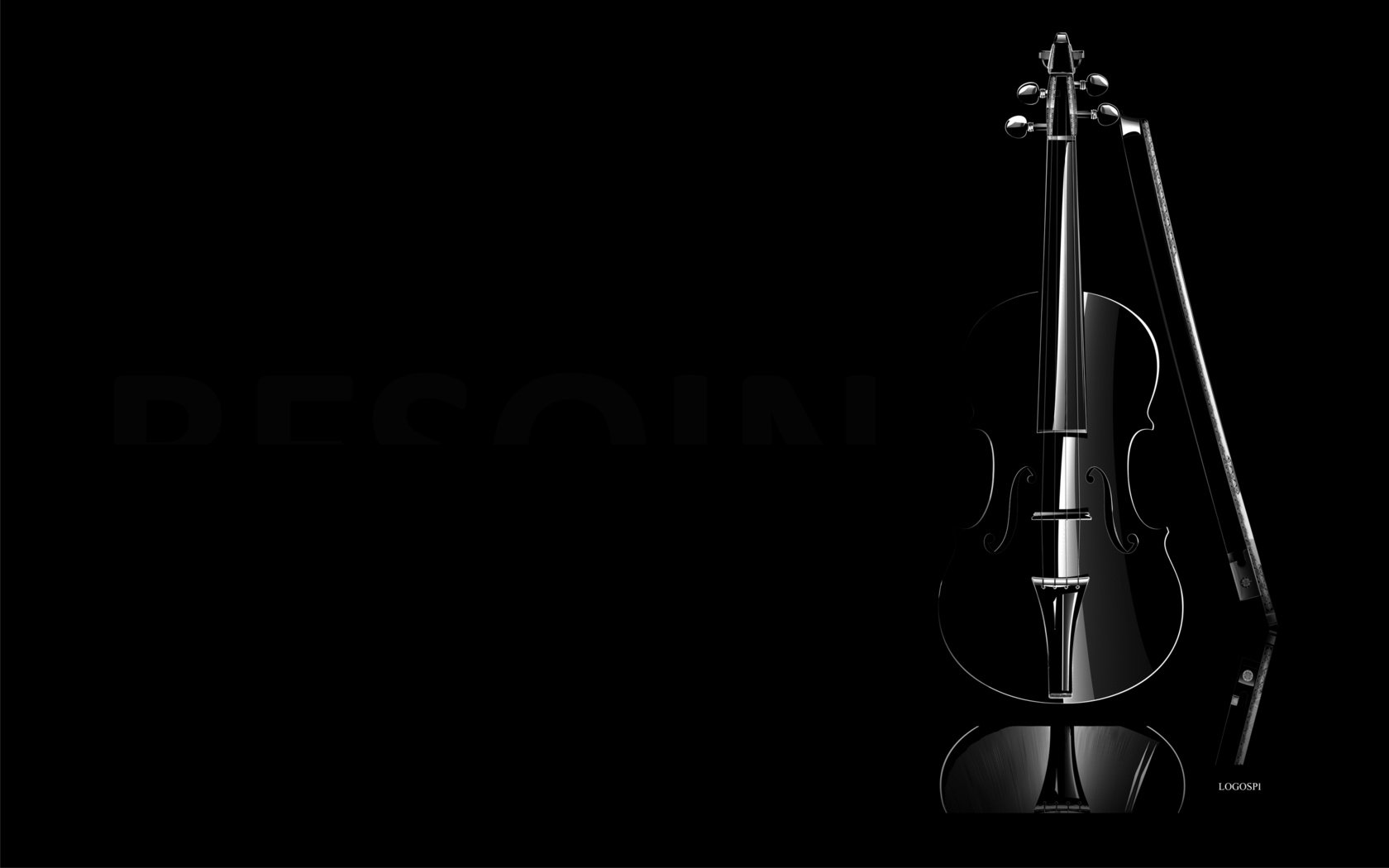 Обои фон, скрипка, черный, минимализм, темнота, background, violin, black, minimalism, darkness разрешение 2560x1600 Загрузить
