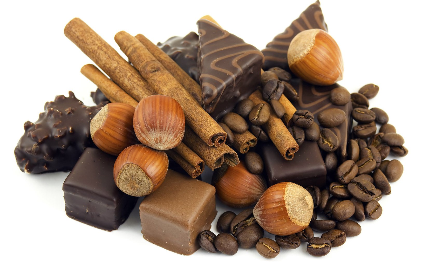 Обои орехи, еда, шоколад, вкусно, nuts, food, chocolate, delicious разрешение 1920x1200 Загрузить