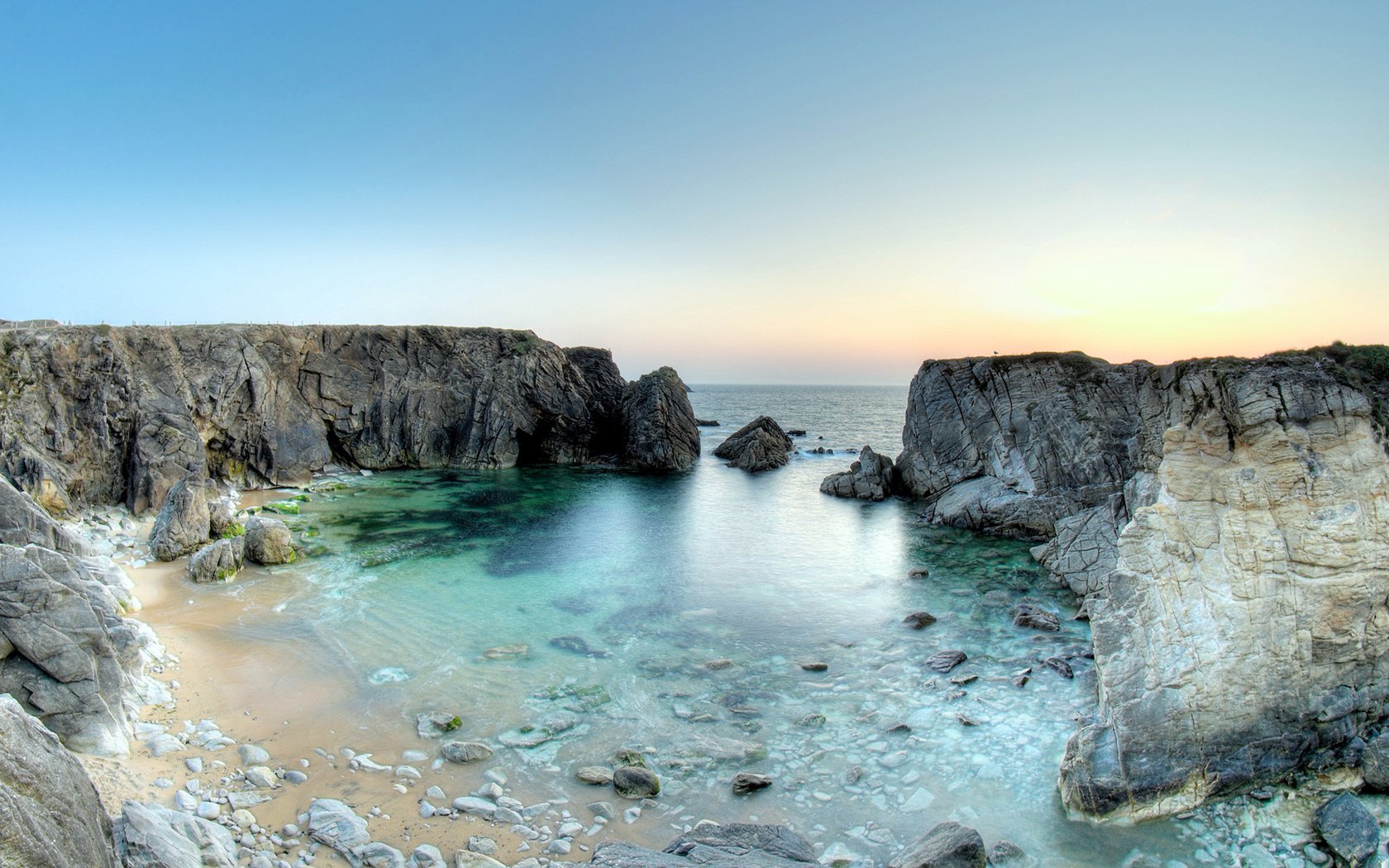 Обои природа, камни, берег, пейзаж, море, скала, залив, океан, nature, stones, shore, landscape, sea, rock, bay, the ocean разрешение 1920x1080 Загрузить