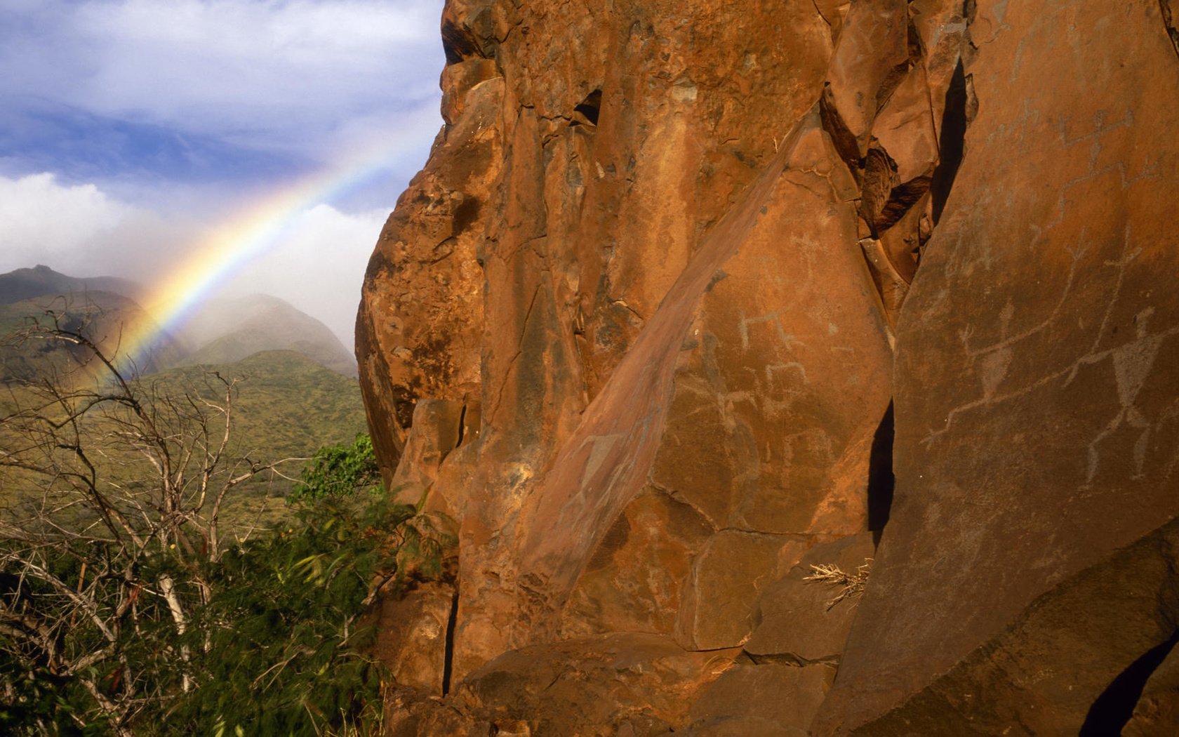 Обои облака, природа, гора, радуга, clouds, nature, mountain, rainbow разрешение 1920x1080 Загрузить