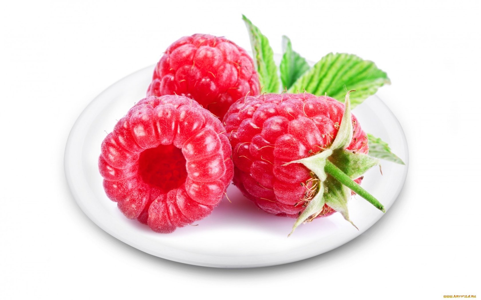 Обои малина, красная, спелая, ягоды, тарелка, хвостики, raspberry, red, ripe, berries, plate, tails разрешение 1920x1200 Загрузить