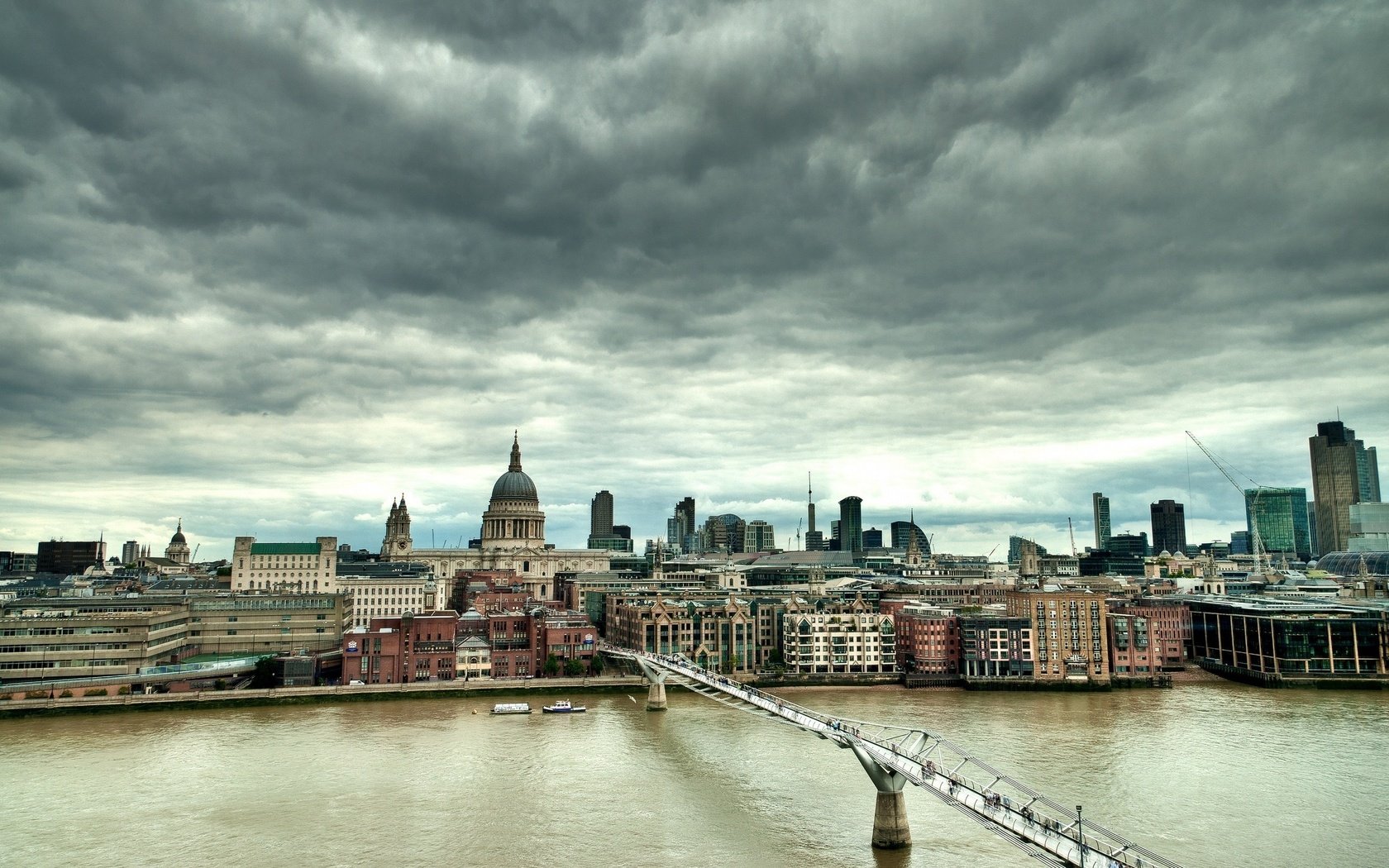 Обои панорама, мост, город, дома, panorama, bridge, the city, home разрешение 2560x1600 Загрузить