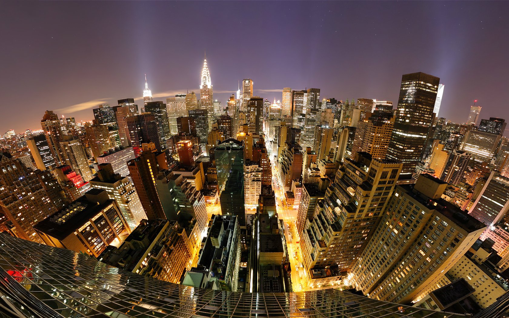 Обои ночь, вид, нью-йорк, манхеттен, night, view, new york, manhattan разрешение 1920x1080 Загрузить