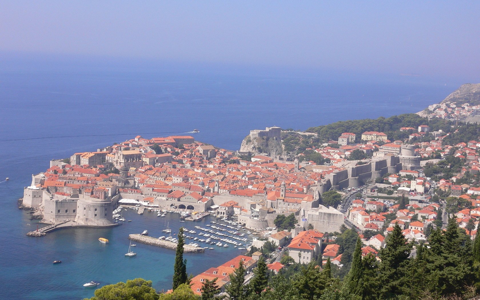 Обои море, вид сверху, город, хорватия, дубровник, sea, the view from the top, the city, croatia, dubrovnik разрешение 2560x1920 Загрузить