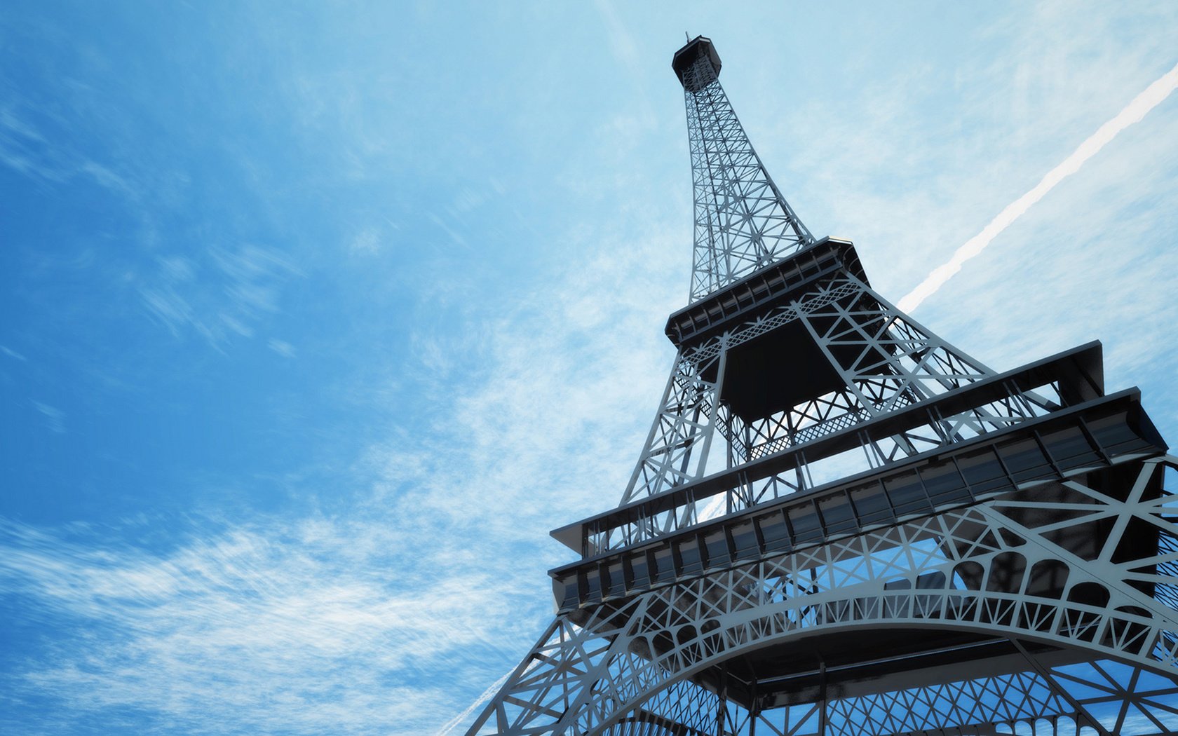 Обои небо, облака, париж, франция, эйфелева башня, the sky, clouds, paris, france, eiffel tower разрешение 1920x1080 Загрузить