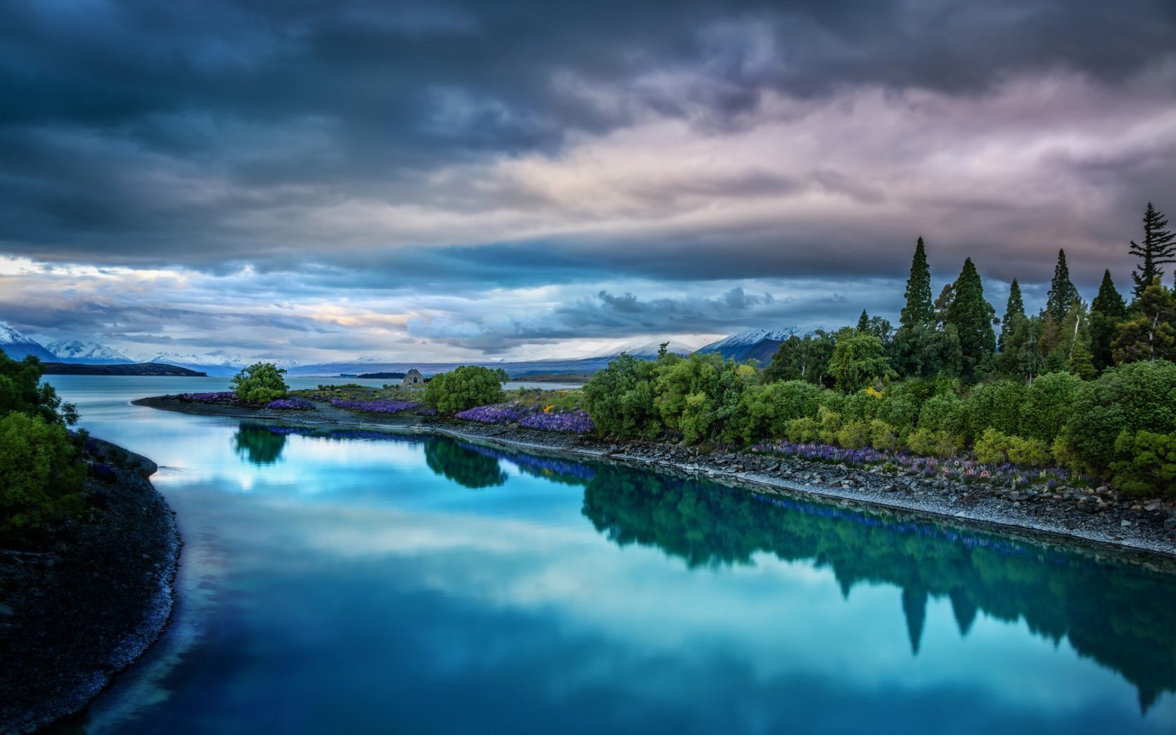 Обои небо, озеро, природа, тучи, пейзаж, новая зеландия, текапо, the sky, lake, nature, clouds, landscape, new zealand, lake tekapo разрешение 1920x1200 Загрузить