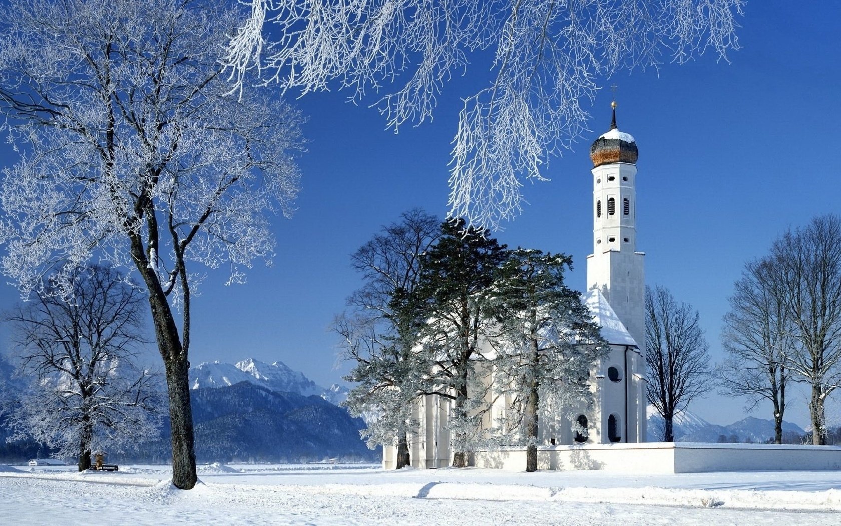 Обои зима, церковь, winter, church разрешение 1920x1080 Загрузить