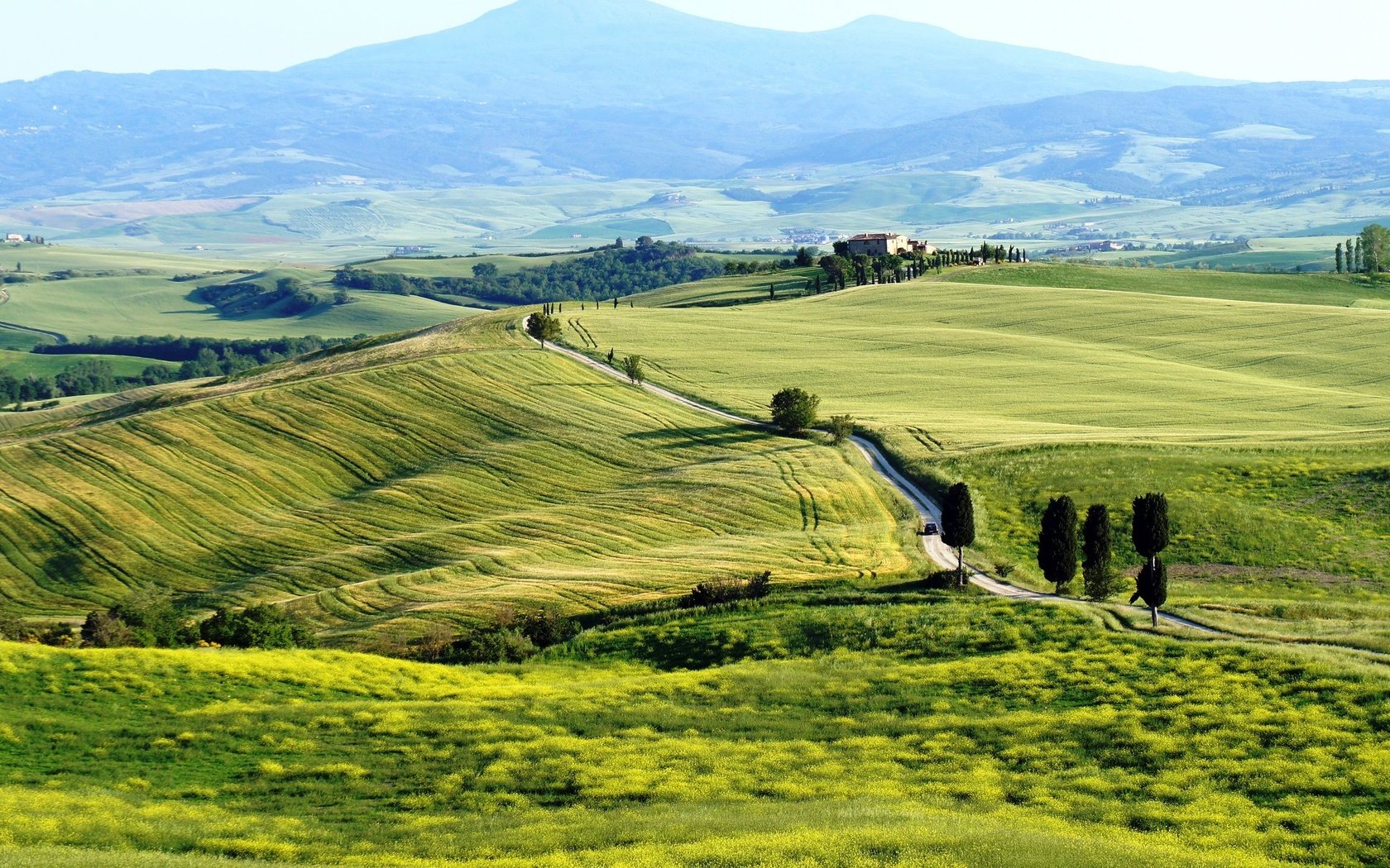 Обои поля, италия, тоскана, toscana, pienza, пьенца, terrapille, field, italy, tuscany разрешение 2560x1440 Загрузить