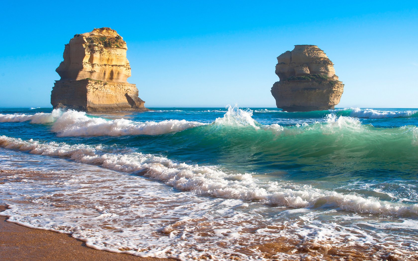 Обои скалы, море, пляж, rocks, sea, beach разрешение 2560x1600 Загрузить
