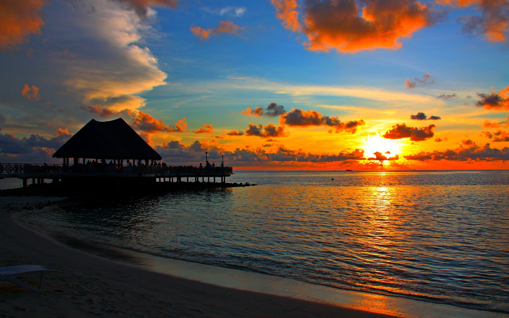 Обои закат, пляж, тропики, мальдивы, sunset, beach, tropics, the maldives разрешение 4215x2763 Загрузить