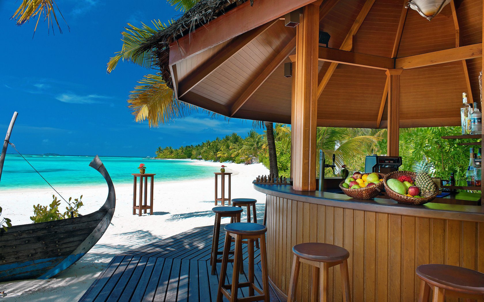 Обои пляж, тропики, мальдивы, beach, tropics, the maldives разрешение 2100x1400 Загрузить