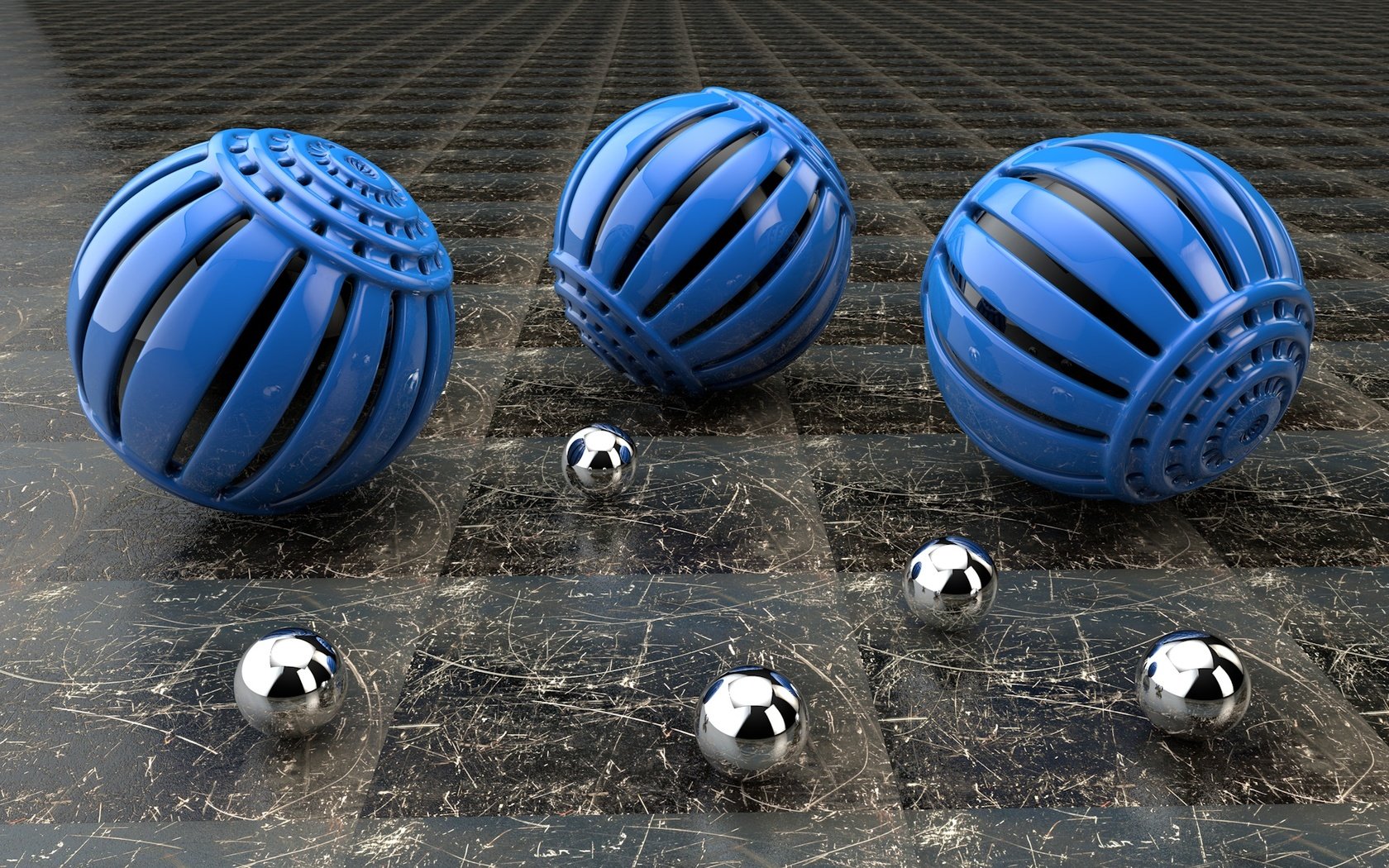 Обои шары, сфера, синие, сферы, металлические, 3д, balls, sphere, blue, metal, 3d разрешение 1920x1200 Загрузить