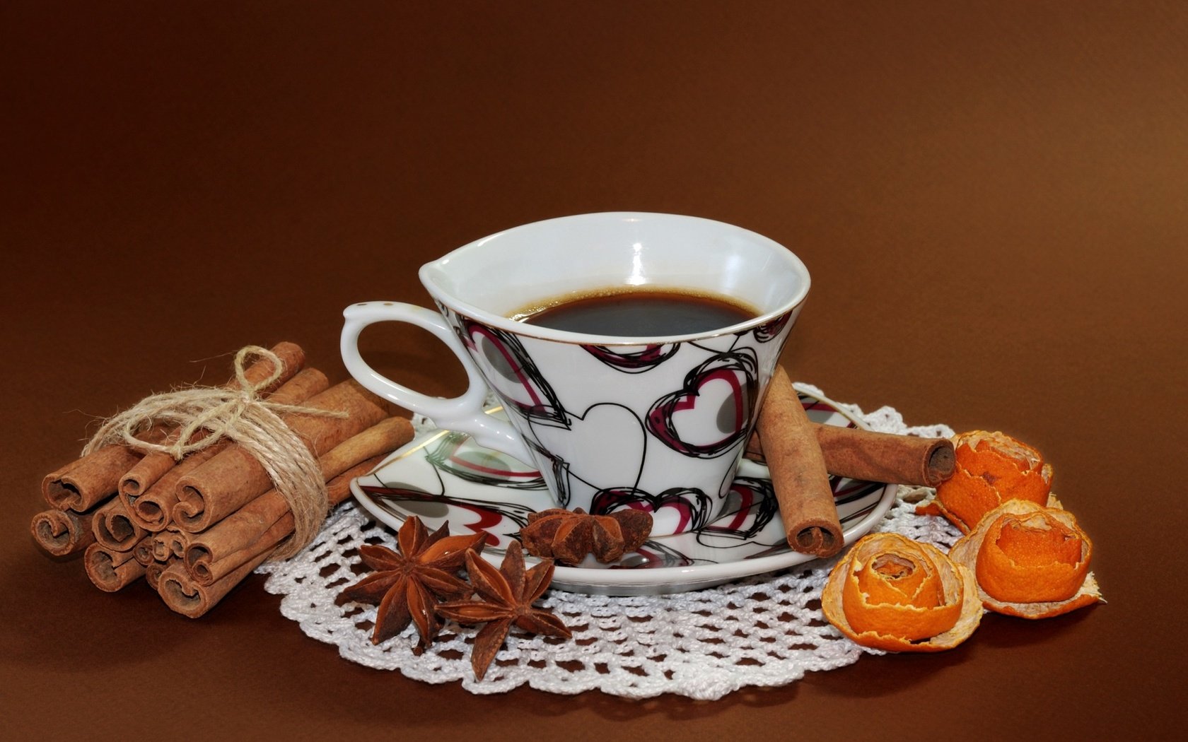 Обои корица, кофе, чашка, цедра, бадьян, рецепт, cinnamon, coffee, cup, peel, star anise, recipe разрешение 2100x1400 Загрузить