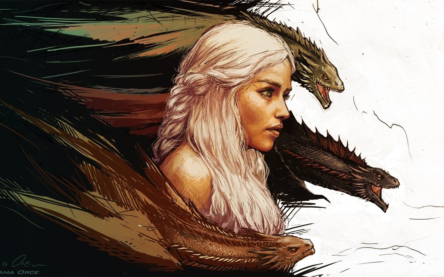 Скачать обои игра престолов, mother of dragons, дейенерис таргариен, game  of thrones, daenerys targaryen разрешение 1680x1050 #66714