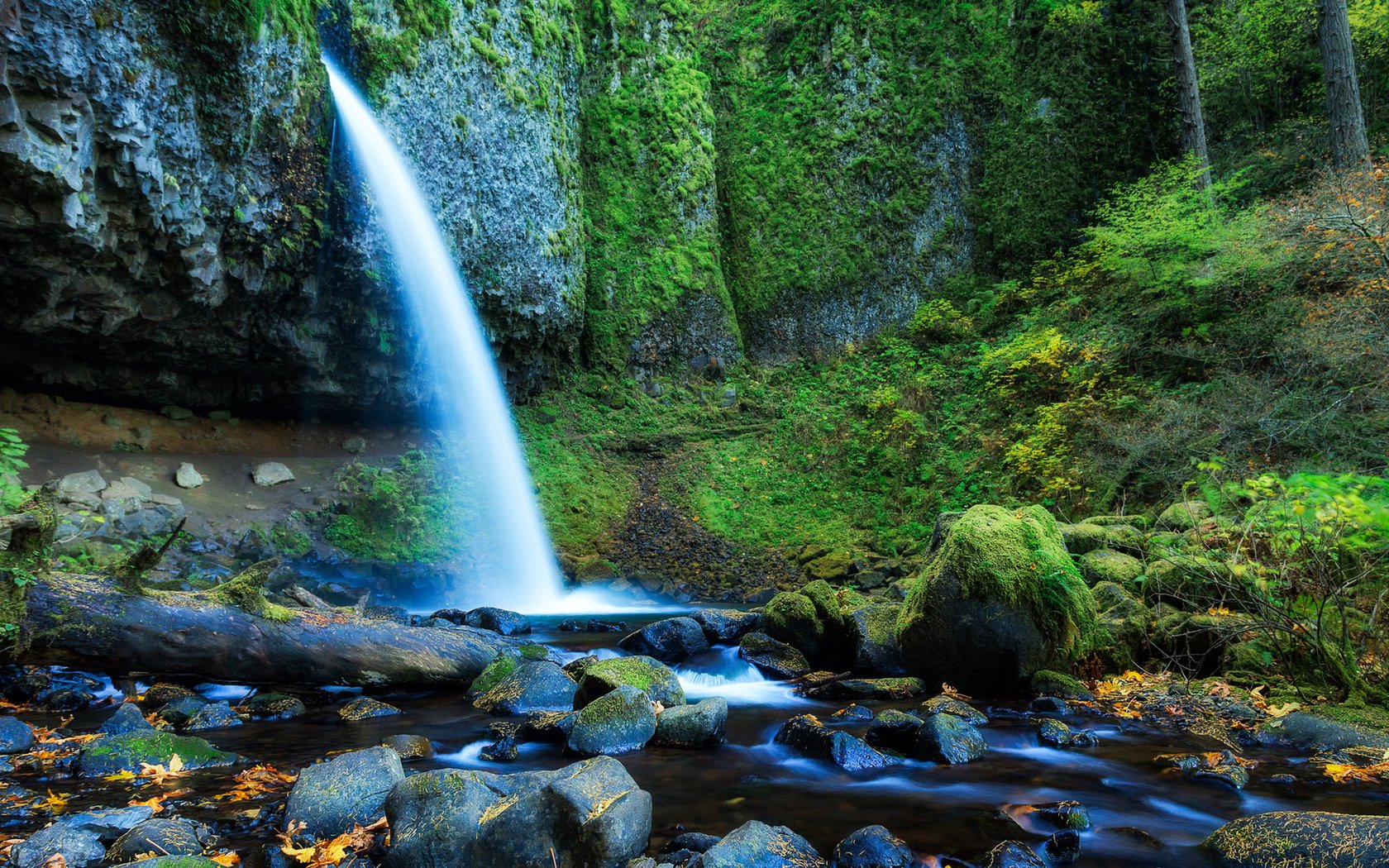 Обои водопад, орегон, upper horsetail falls, waterfall, oregon разрешение 1920x1080 Загрузить