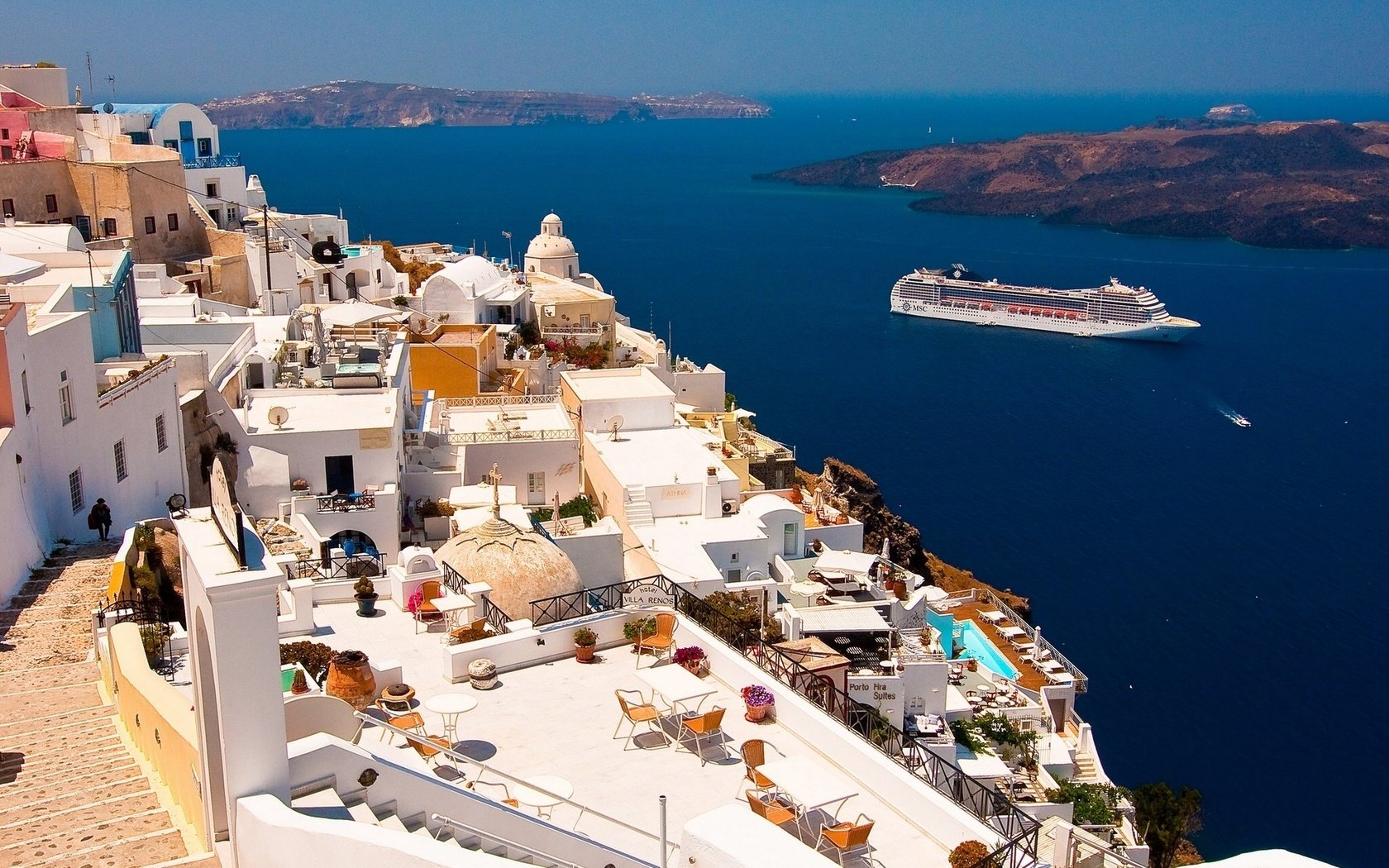 Обои греция, санторини, oia, ия, эгейское море, санторин, greece, santorini, ia, the aegean sea разрешение 1920x1200 Загрузить