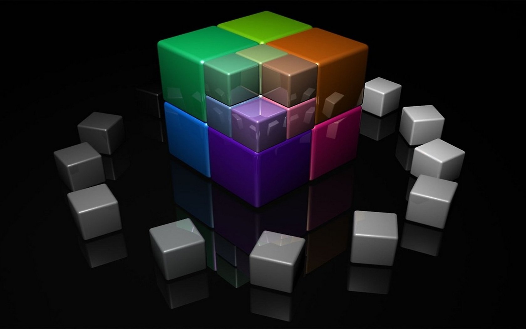 Обои разноцветные кубики, colorful cubes разрешение 1920x1080 Загрузить