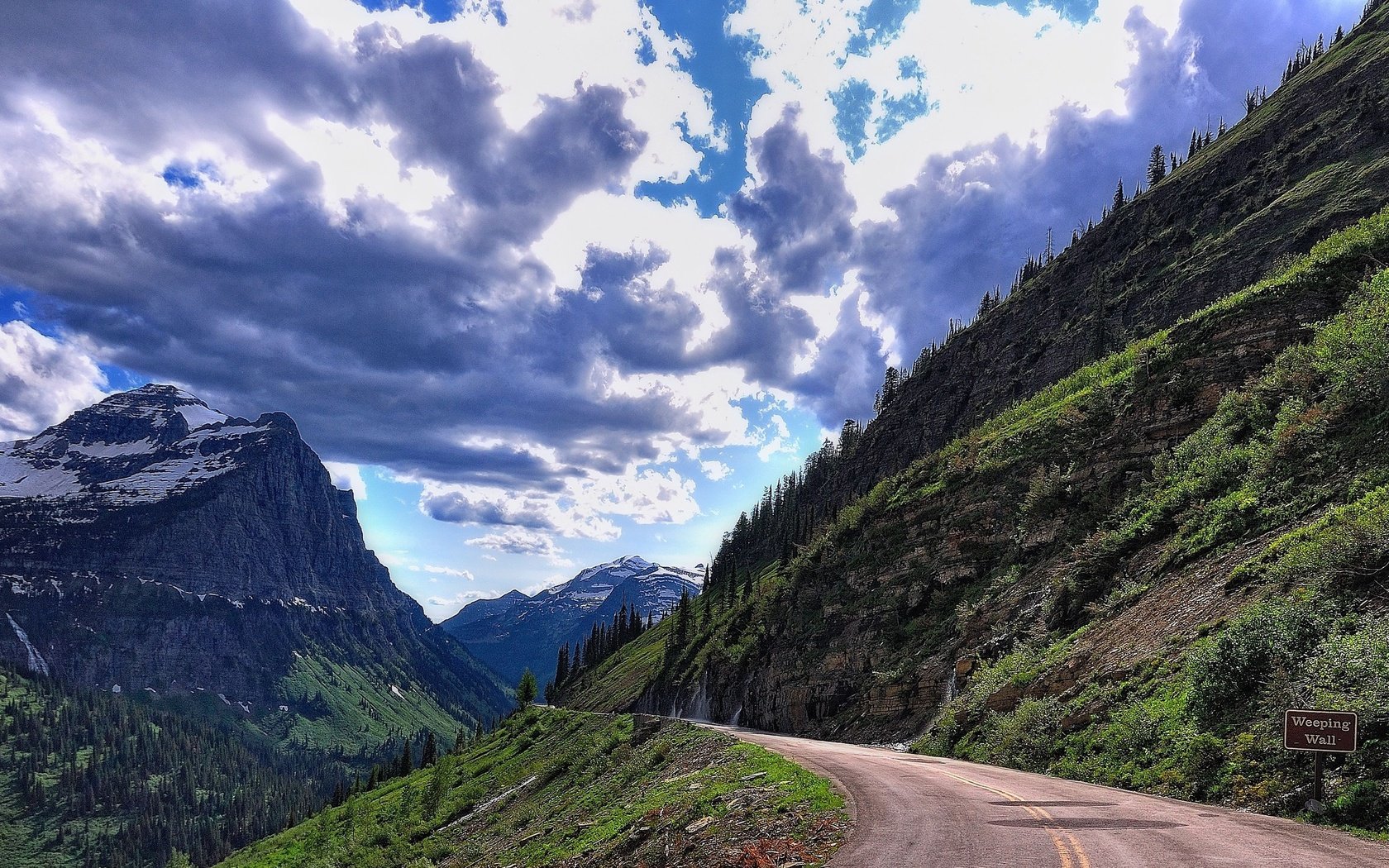 Обои небо, дорога, облака, горы, пейзаж, the sky, road, clouds, mountains, landscape разрешение 2560x1600 Загрузить