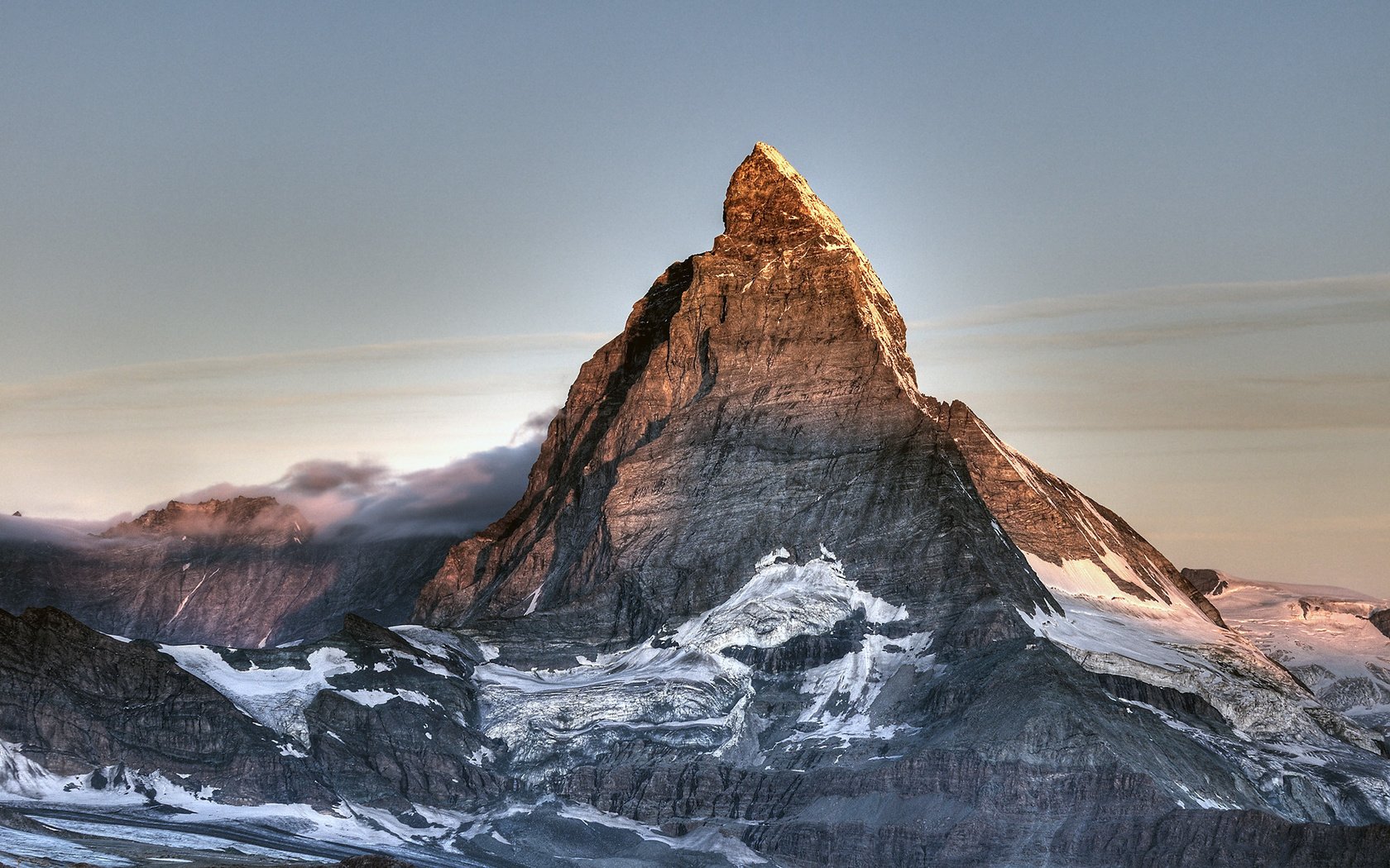 Обои снег, гора, швейцария, вершина, маттерхорн, snow, mountain, switzerland, top, matterhorn разрешение 2144x1424 Загрузить