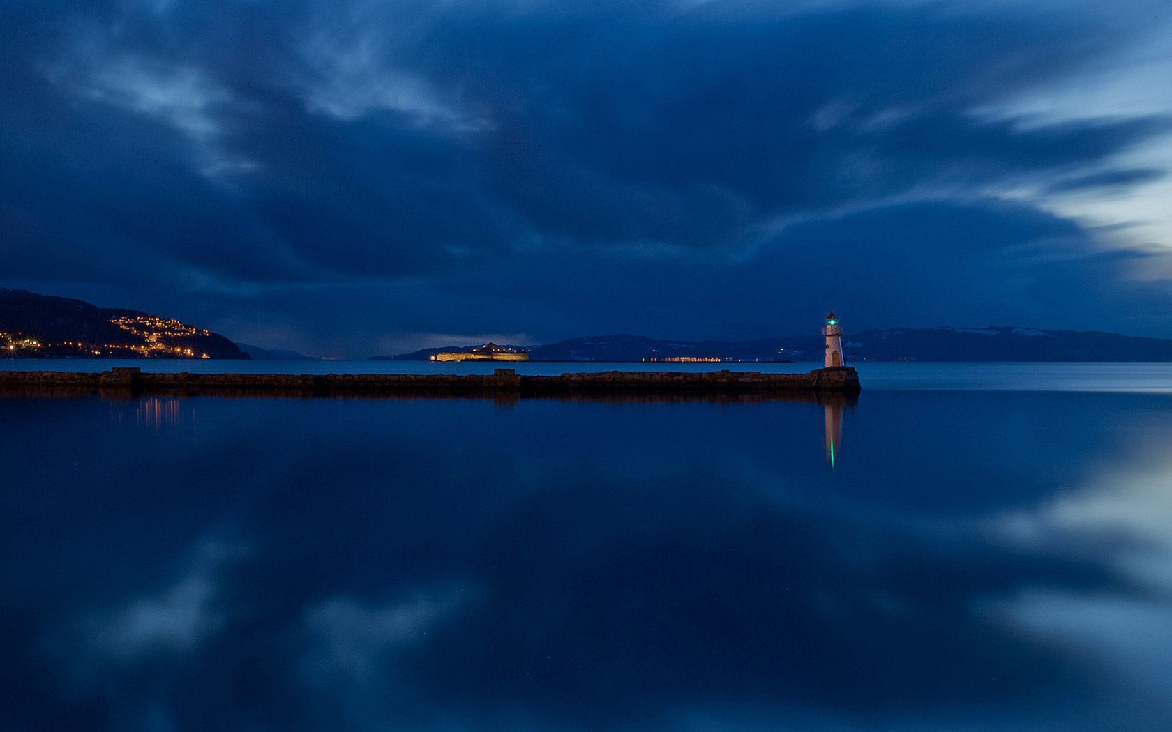 Обои маяк, в, сумерках, lighthouse, in, twilight разрешение 1920x1080 Загрузить