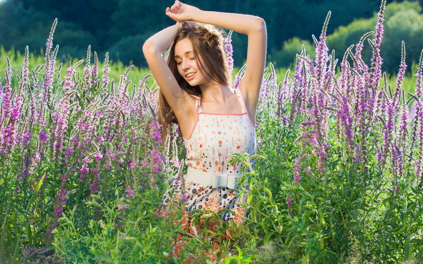 Обои цветы, настроение, поле, лето, девочка, flowers, mood, field, summer, girl разрешение 1920x1280 Загрузить