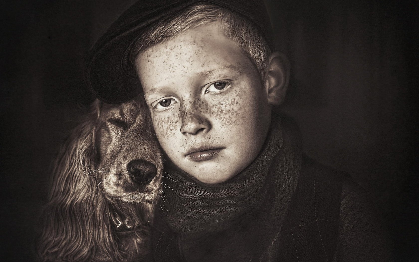 Обои собака, дети, мальчик, дружба, друзья, dog, children, boy, friendship, friends разрешение 2048x1365 Загрузить