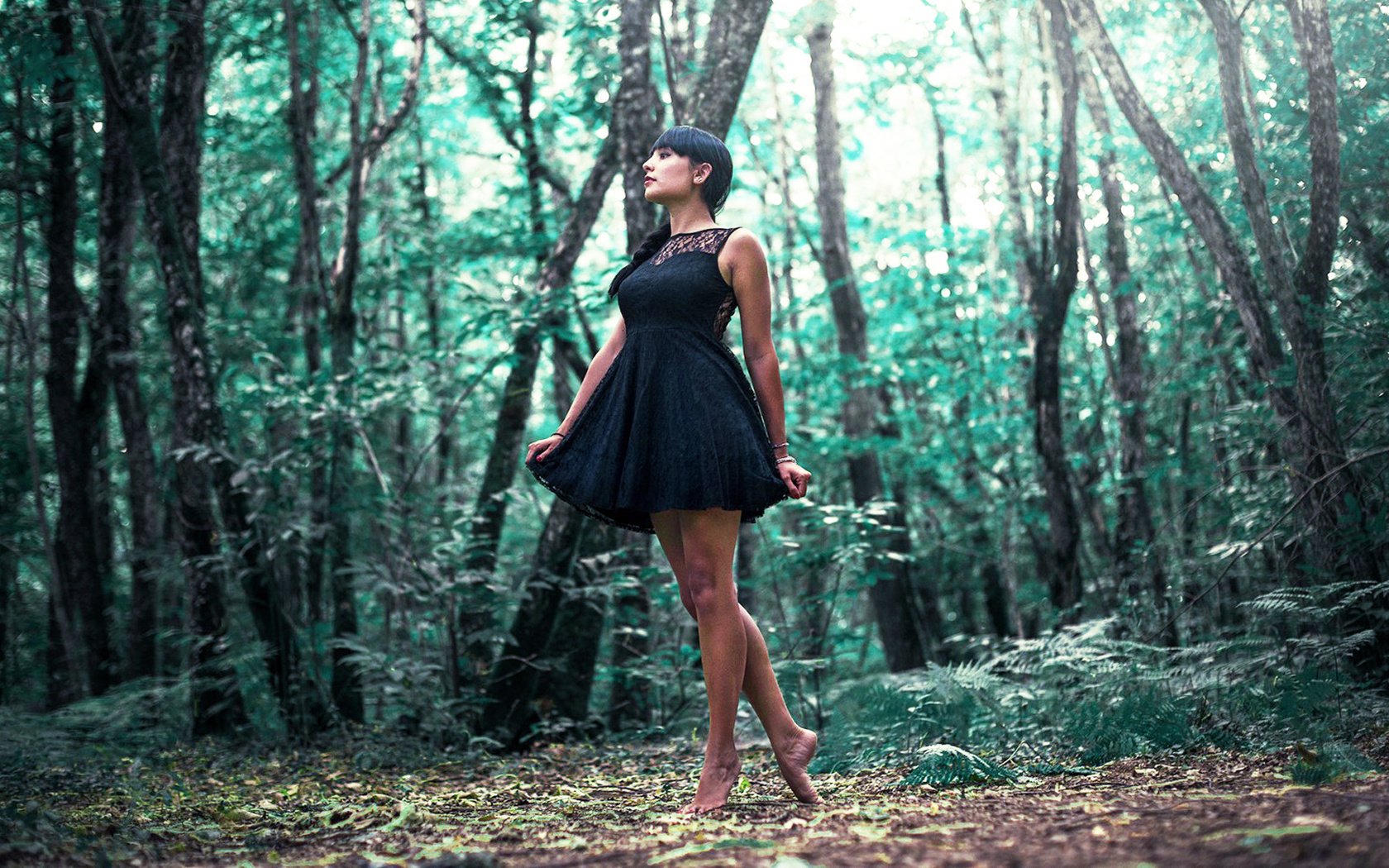Обои лес, девушка, платье, forest, girl, dress разрешение 1920x1080 Загрузить