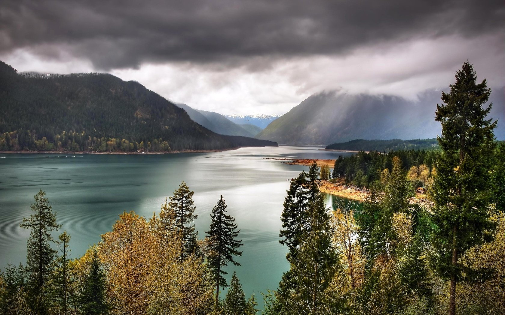 Обои небо, olympic national park, национальный парк олимпик, деревья, озеро, горы, природа, вашингтон, сша, национальный парк, the sky, trees, lake, mountains, nature, washington, usa, national park разрешение 2560x1600 Загрузить