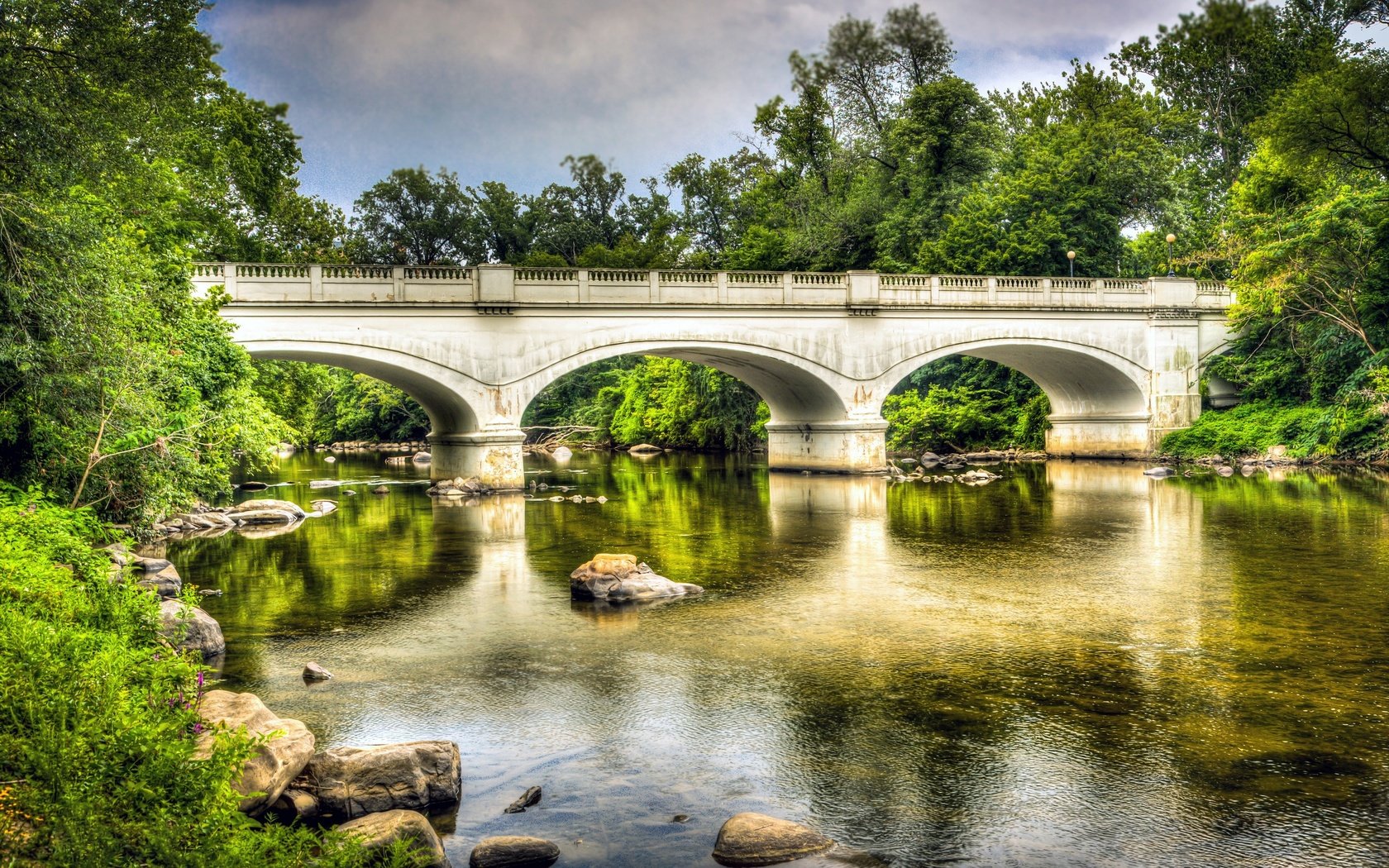 Обои река, природа, лес, мост, арка, river, nature, forest, bridge, arch разрешение 2880x1915 Загрузить