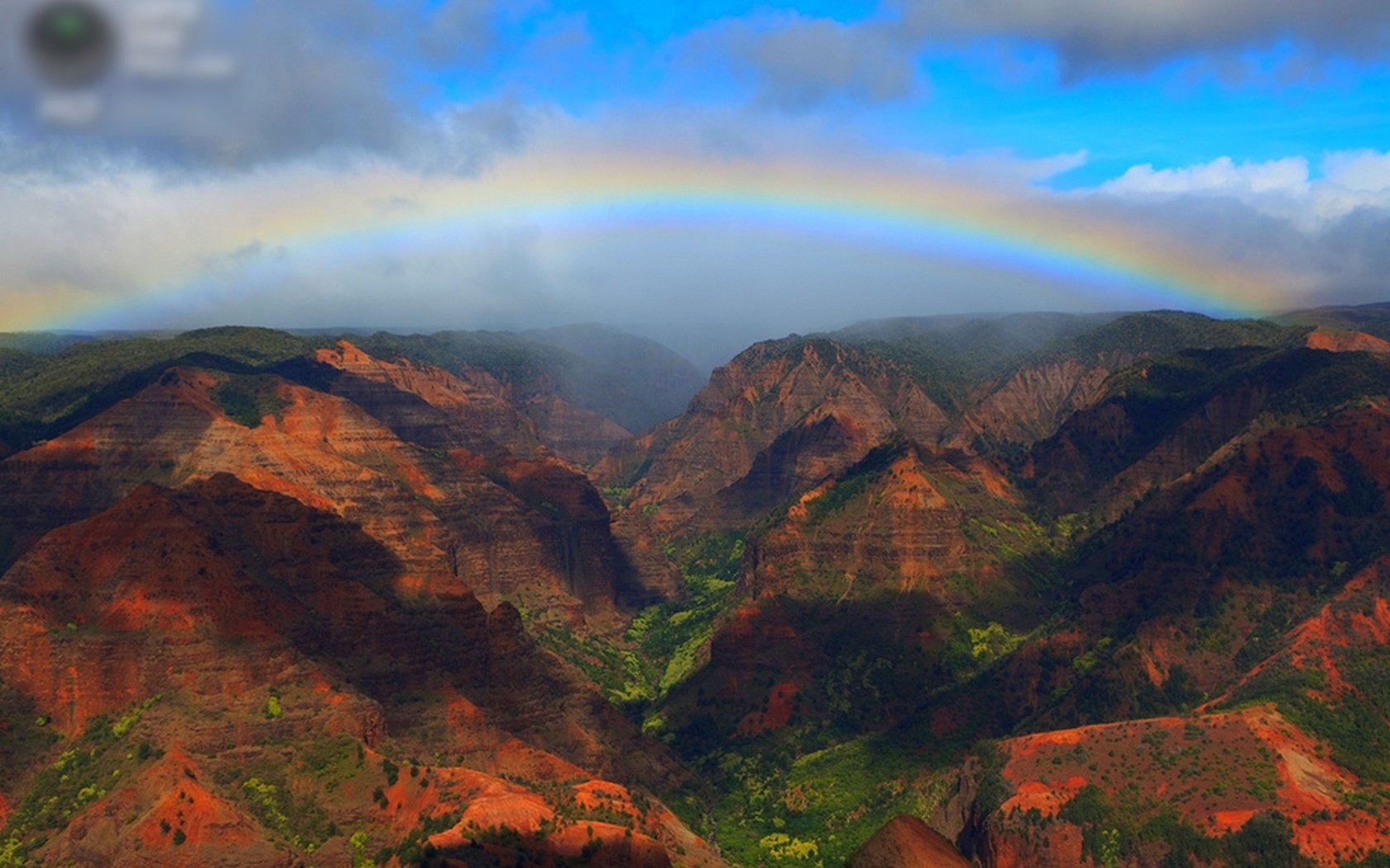 Обои небо, каньон, радуга, красота, сша, каньон ваймеа, the sky, canyon, rainbow, beauty, usa, waimea canyon разрешение 1920x1200 Загрузить