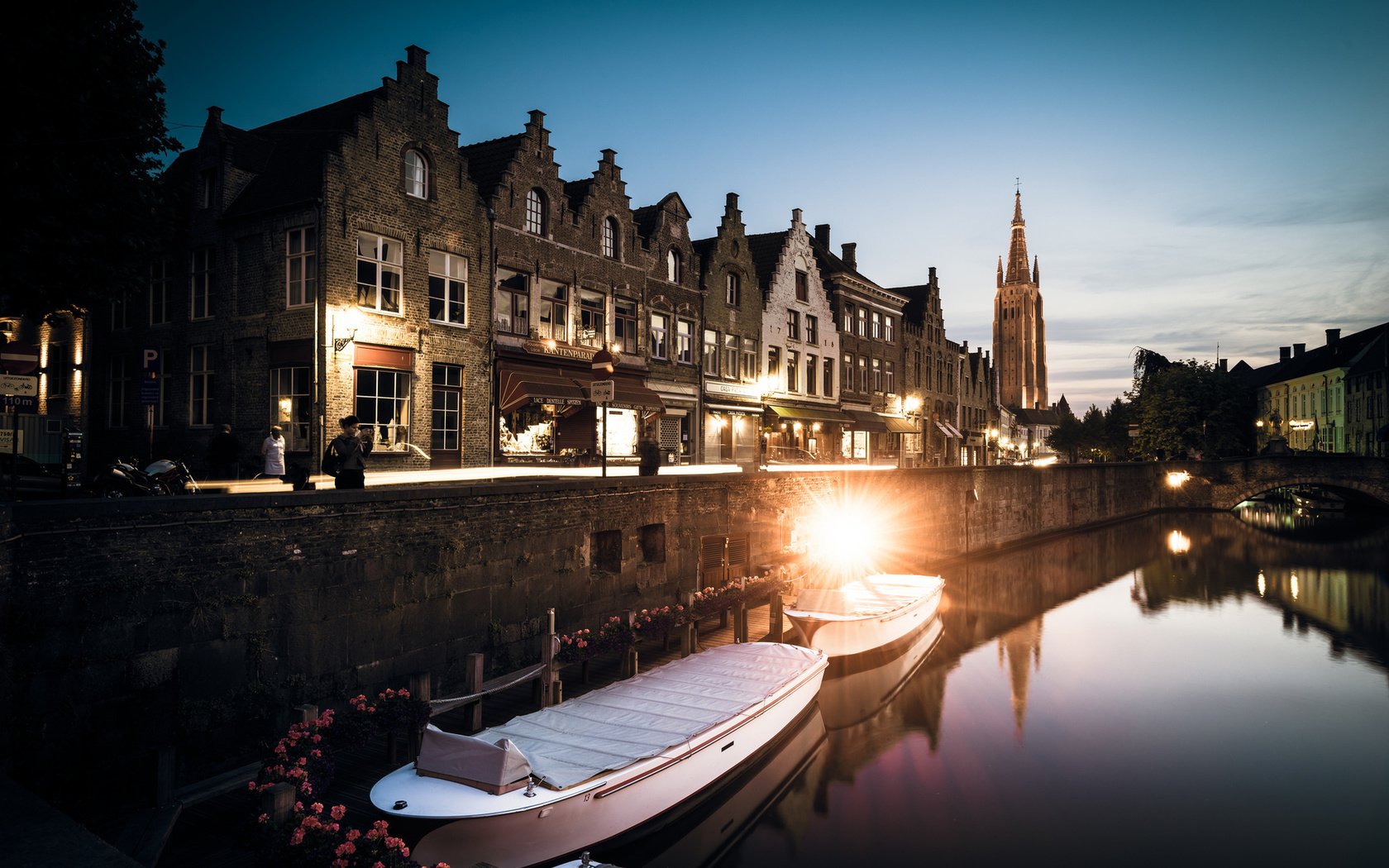 Обои вечер, сумерки, бельгия, западная фландрия, брюгге, the evening, twilight, belgium, west-flanders, bruges разрешение 1920x1200 Загрузить