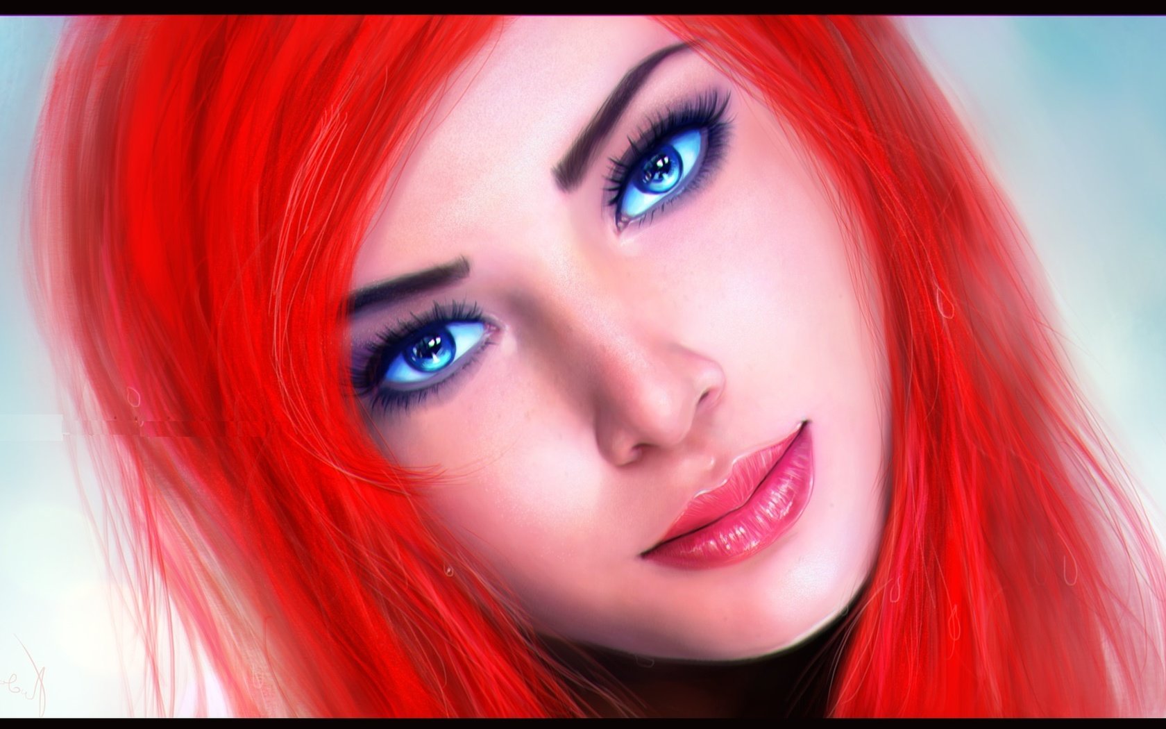 Обои фон, взгляд, лицо, голубые глаза, русалочка, красные волосы, ариель, background, look, face, blue eyes, the little mermaid, red hair, ariel разрешение 1920x1080 Загрузить