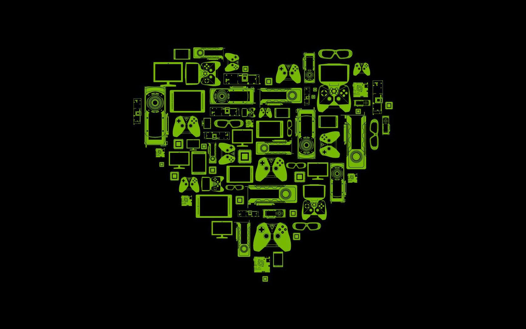Обои фон, черный, сердце, hi-tech, приборы, зеленое, грин, устройства, background, black, heart, devices, green, the device разрешение 1920x1080 Загрузить