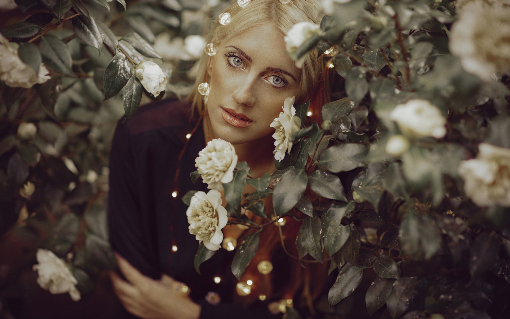 Обои глаза, цветы, девушка, фон, лето, волосы, лицо, eyes, flowers, girl, background, summer, hair, face разрешение 2048x1365 Загрузить