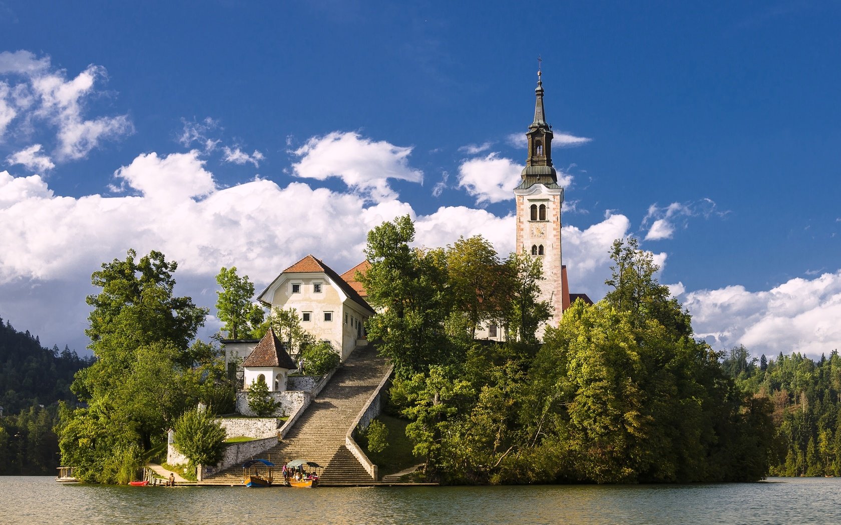 Обои озеро, церковь, остров, словения, бледское озеро, assumption of mary pilgrimage church, церковь вознесения девы марии, блед, lake, church, island, slovenia, lake bled, church of the assumption of the virgin mary, bled разрешение 2048x1357 Загрузить