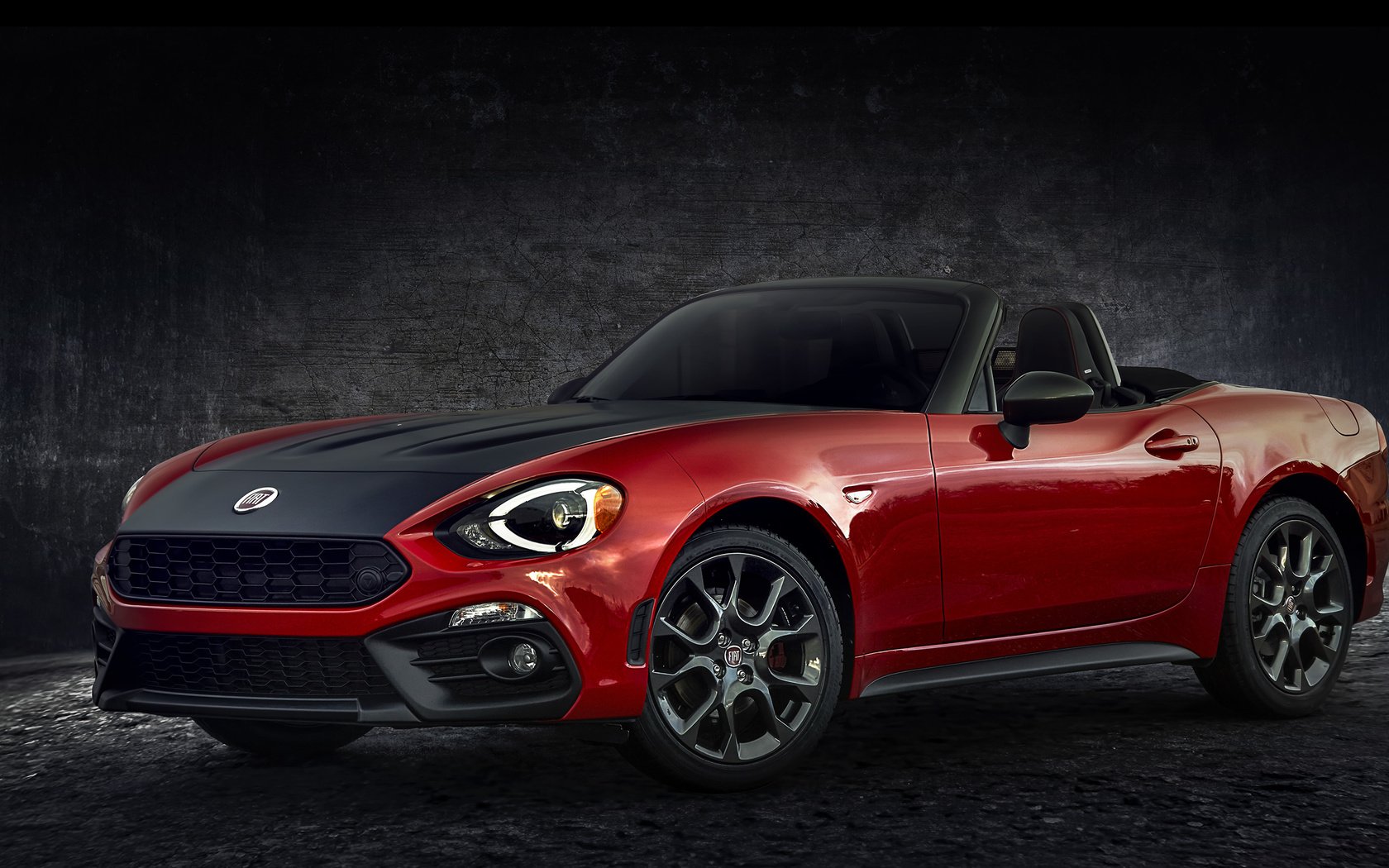 Обои abarth, fiat 124 spider, рошу, rosu разрешение 3000x1634 Загрузить