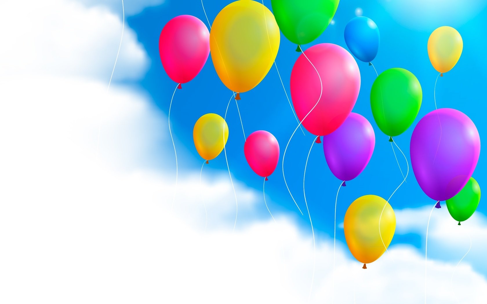 Обои небо, облака, шары, разноцветные, шарики, воздушные шарики, the sky, clouds, balls, colorful, balloons разрешение 2500x1502 Загрузить