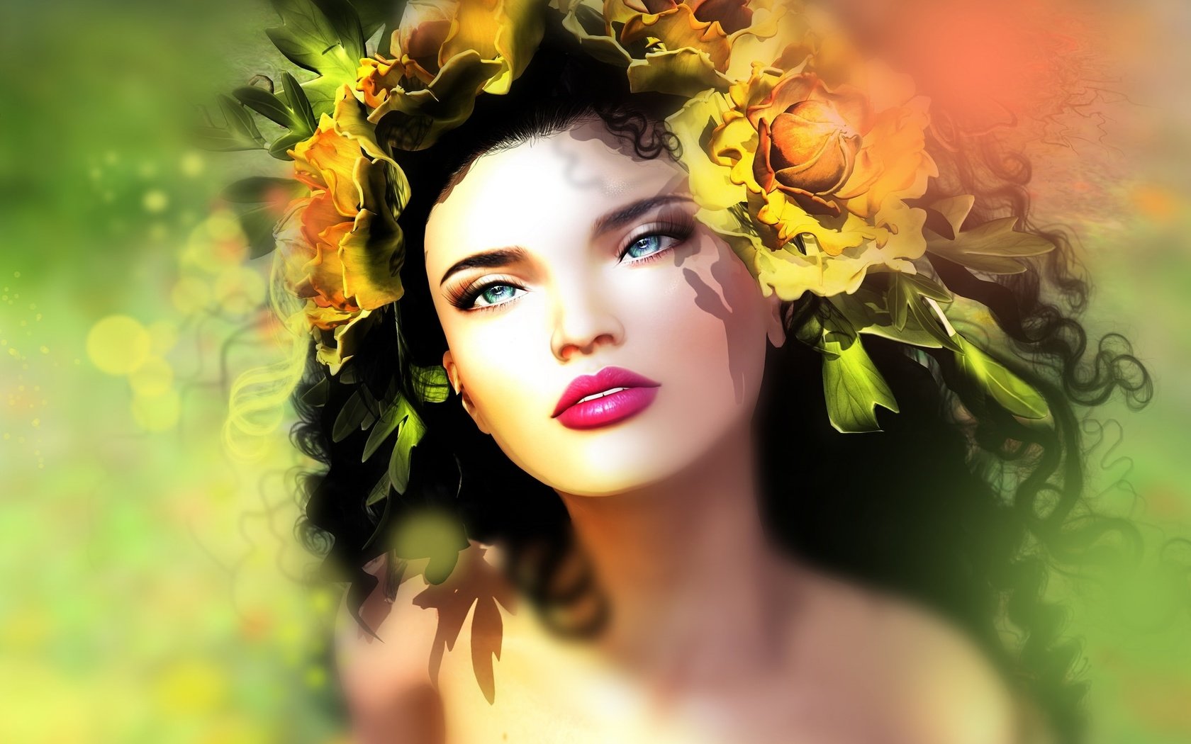 Обои цветы, девушка, портрет, брюнетка, flowers, girl, portrait, brunette разрешение 1989x1270 Загрузить