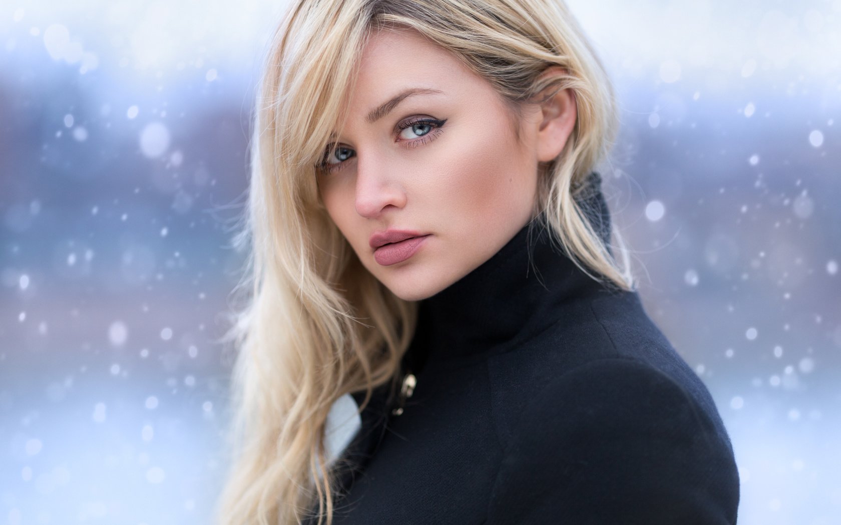Обои снег, зима, девушка, блондинка, портрет, взгляд, волосы, лицо, snow, winter, girl, blonde, portrait, look, hair, face разрешение 2048x1365 Загрузить