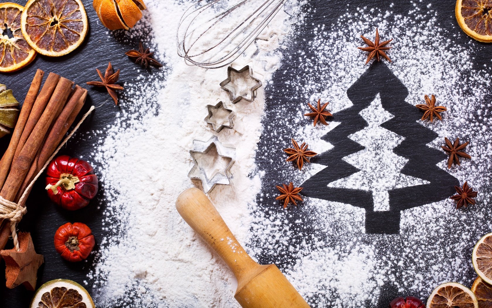 Обои новый год, елка, корица, апельсин, рождество, xmas, мука, декорация, счастливого рождества, merry christmas, new year, tree, cinnamon, orange, christmas, flour, decoration разрешение 5100x3400 Загрузить
