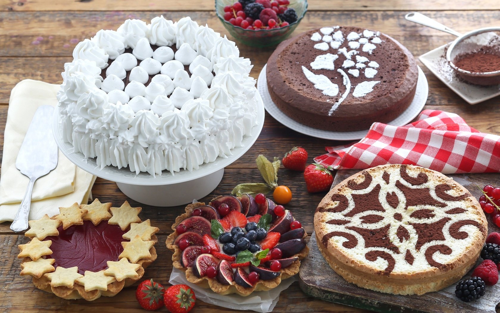 Обои ягоды, выпечка, торт, десерт, пирог, berries, cakes, cake, dessert, pie разрешение 1920x1280 Загрузить