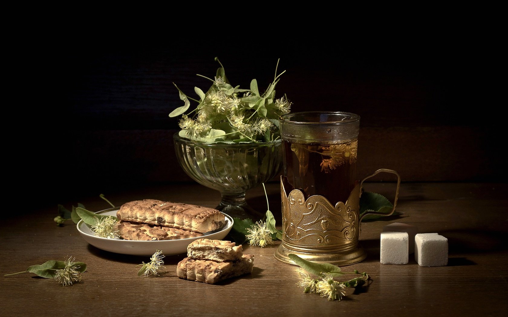 Обои чай, стакан, сладкое, сахар, печенье, tea, glass, sweet, sugar, cookies разрешение 1920x1280 Загрузить