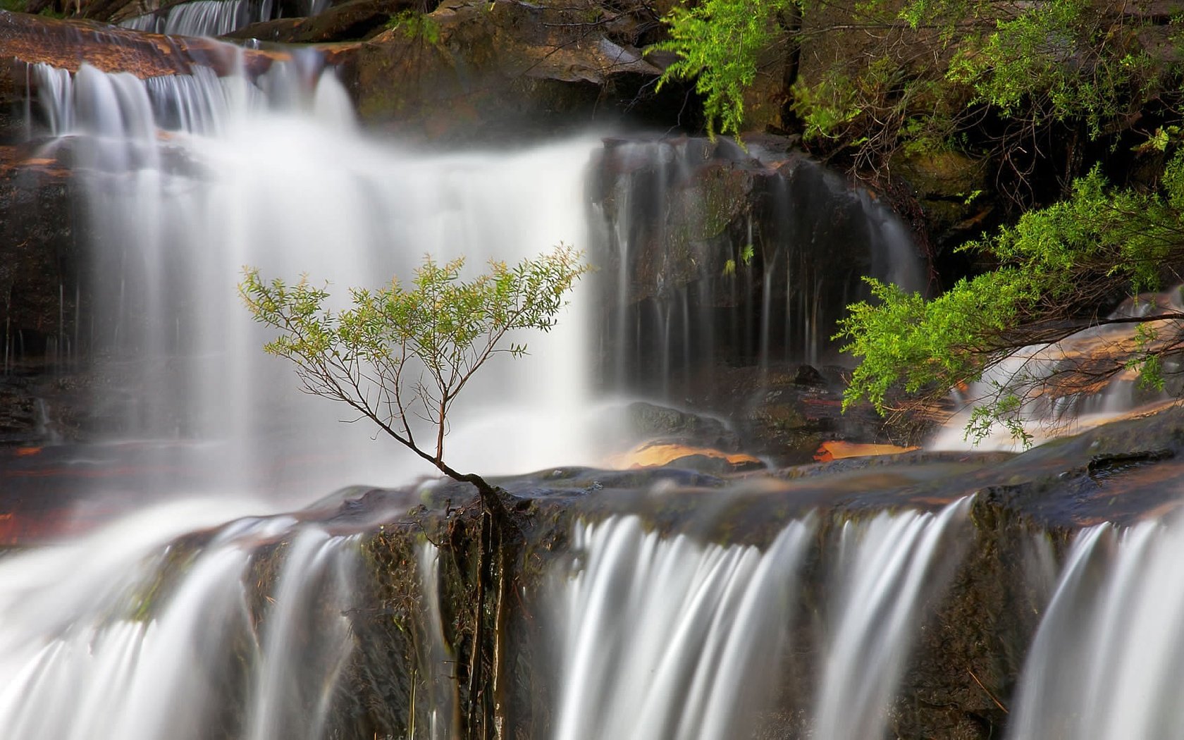 Обои скалы, водопад, поток, австралия, новый южный уэльс, rocks, waterfall, stream, australia, new south wales разрешение 1920x1080 Загрузить