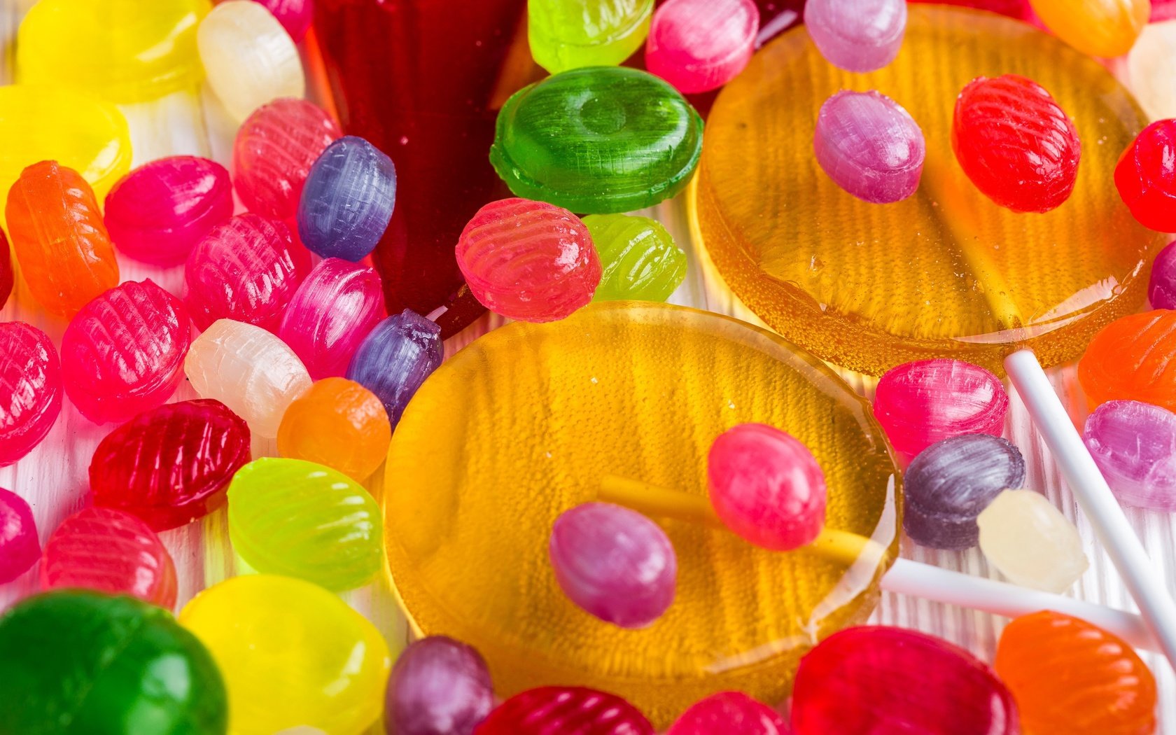 Обои разноцветные, конфеты, сладкое, леденцы, карамель, colorful, candy, sweet, lollipops, caramel разрешение 2880x1920 Загрузить