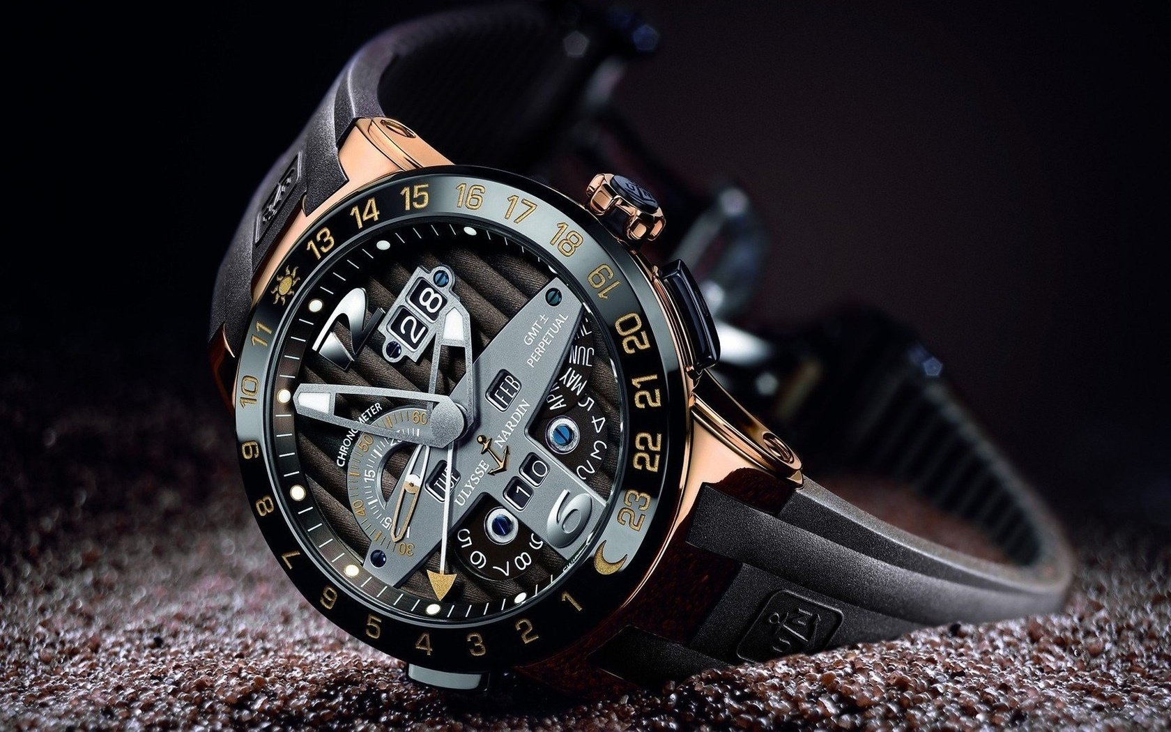 Обои часы, стрелки, бренд, циферблат, швейцарские часы, наручные часы, ulysse nardin, watch, arrows, brand, dial, swiss watch, wrist watch разрешение 1920x1080 Загрузить