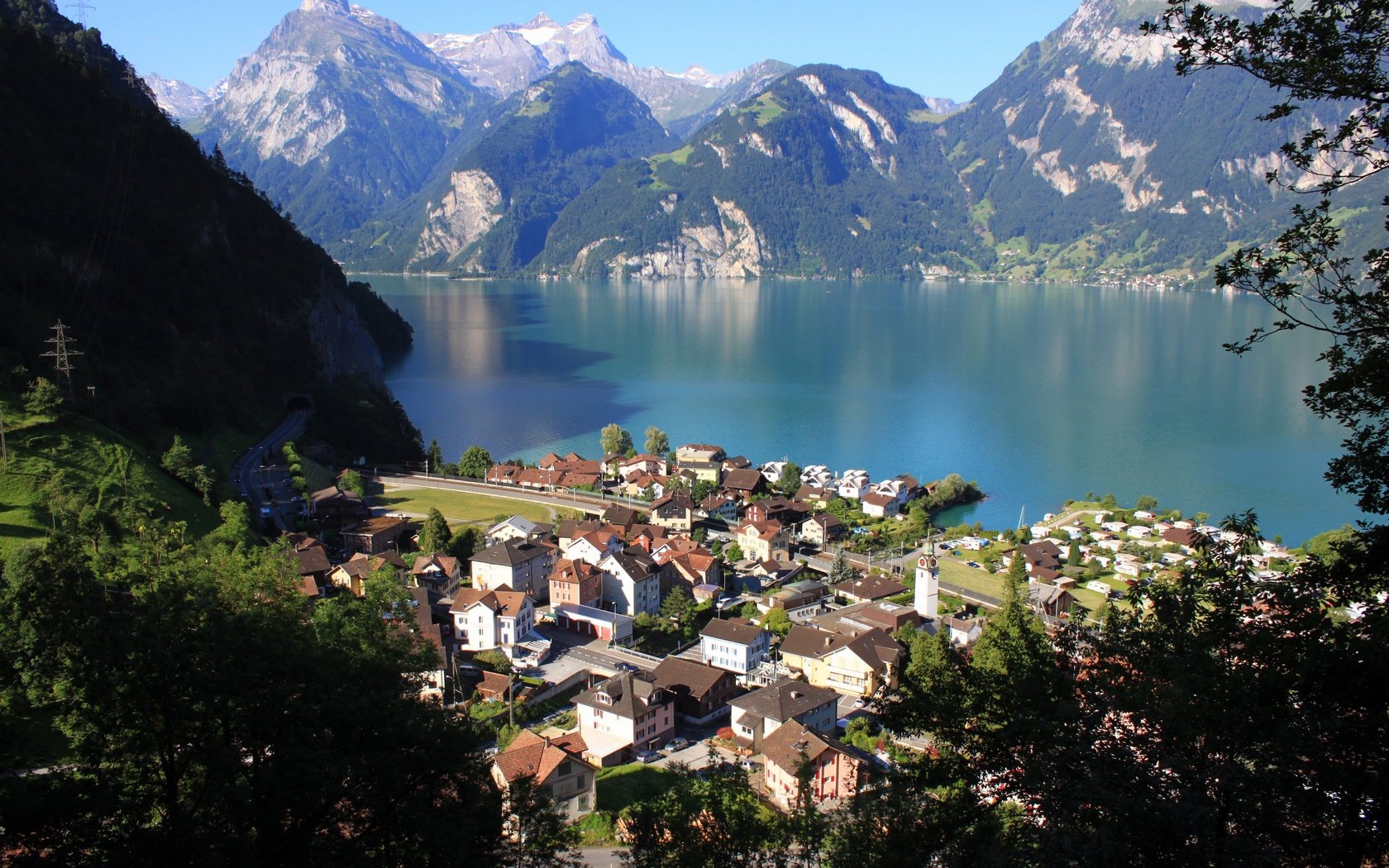 Обои озеро, горы, пейзаж, город, швейцария, morschach, lake, mountains, landscape, the city, switzerland разрешение 3072x2048 Загрузить