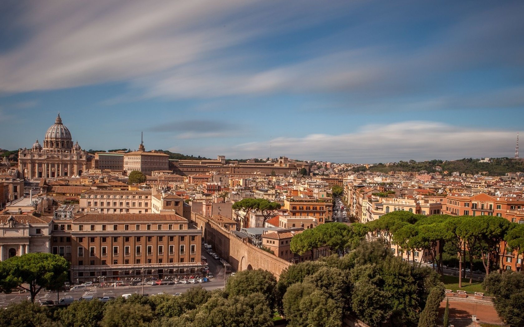 Обои панорама, город, италия, рим, ватикан, panorama, the city, italy, rome, the vatican разрешение 1920x1200 Загрузить