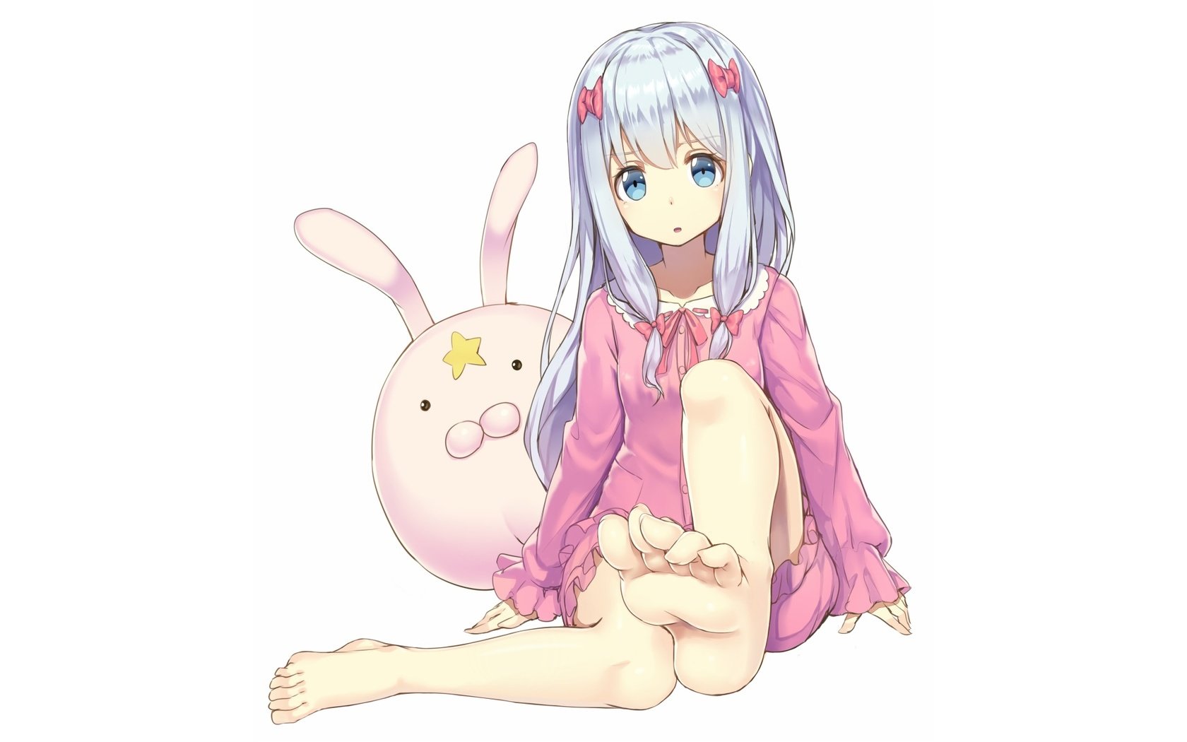 Обои девушка, взгляд, аниме, ножки, бос, gray hair, izumi sagiri, eromanga-sensei, girl, look, anime, legs, barefoot разрешение 1920x1200 Загрузить