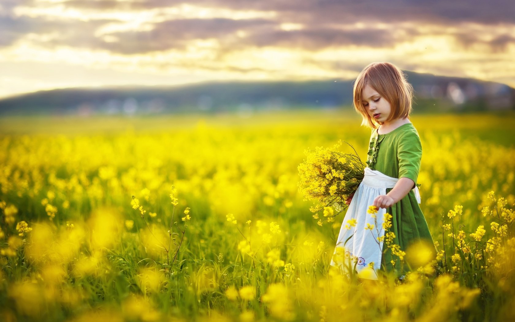 Обои цветы, настроение, девочка, прогулка, ребенок, flowers, mood, girl, walk, child разрешение 2880x1800 Загрузить