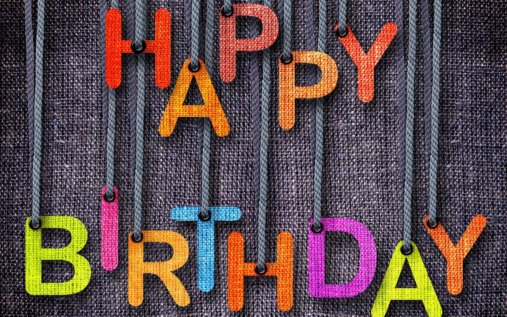 Обои буквы, ткань, полотно, текст, праздник, день рождения, letters, fabric, canvas, text, holiday, birthday разрешение 2560x1440 Загрузить